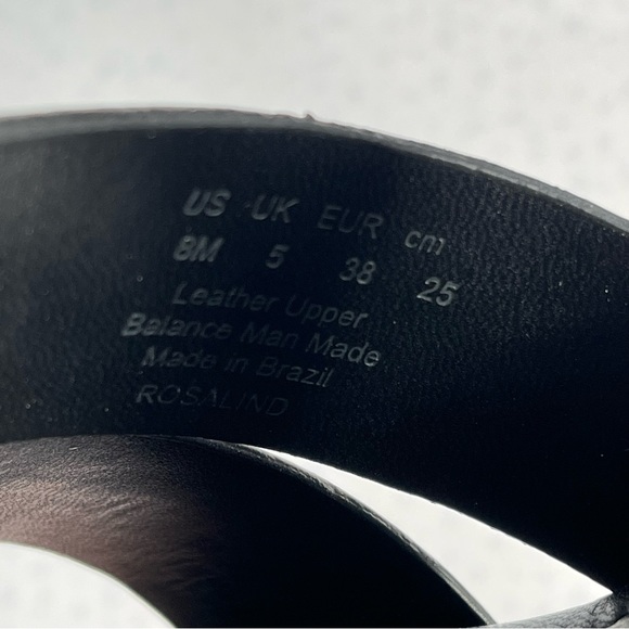 SAM EDELMAN Rosalind Black Leather Platform Heeled Sandals Size 8 - Picture 6 of 9